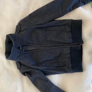 Charcoal gray wool bomber jacket by Zara